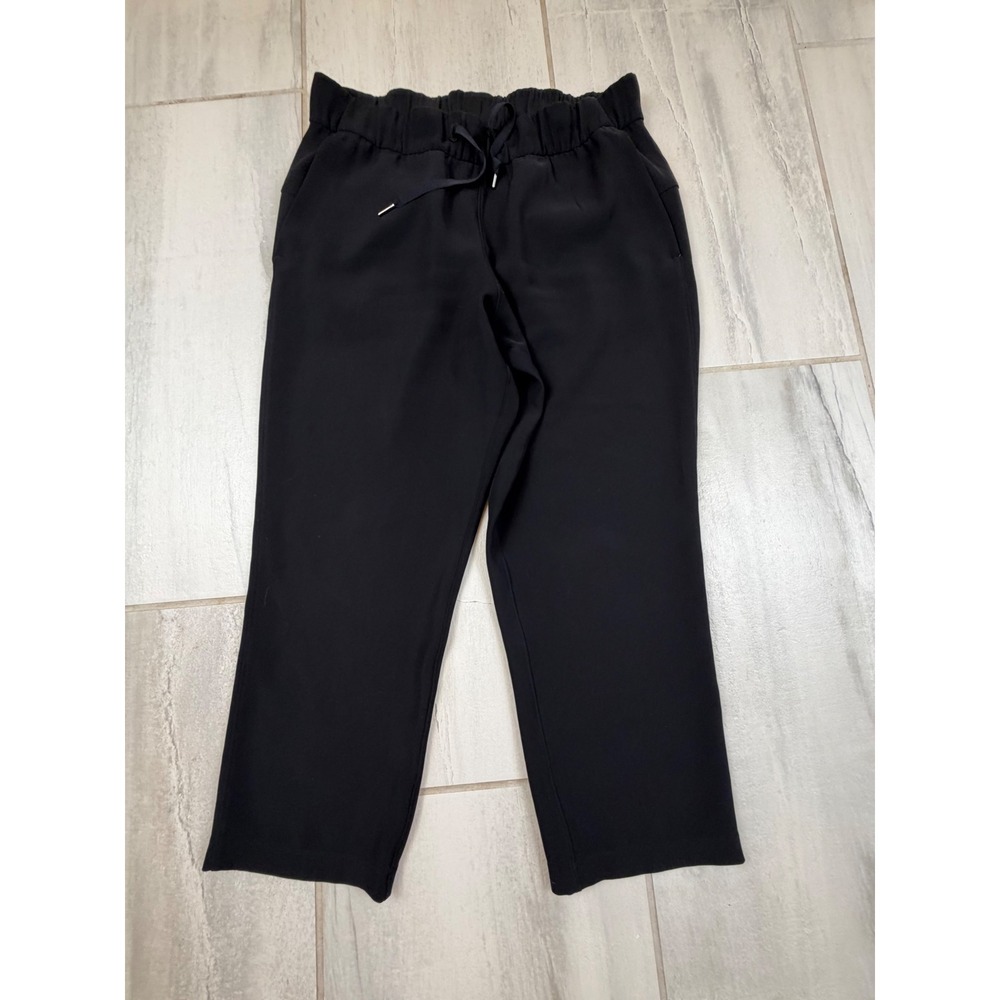 Lululemon On the Fly 7/8 Pant Black High Rise Drawstring Trousers Size 8